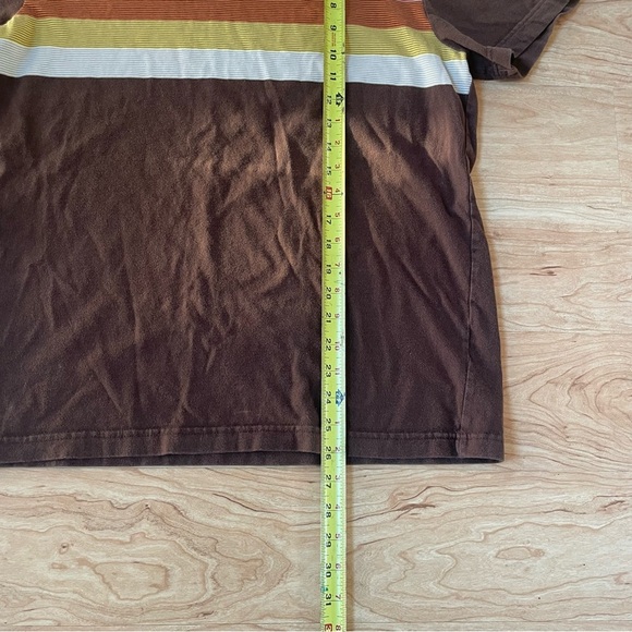 Vintage 👣 Hang Ten Tee Brown & Rainbow Men’s Medium - Picture 5 of 6